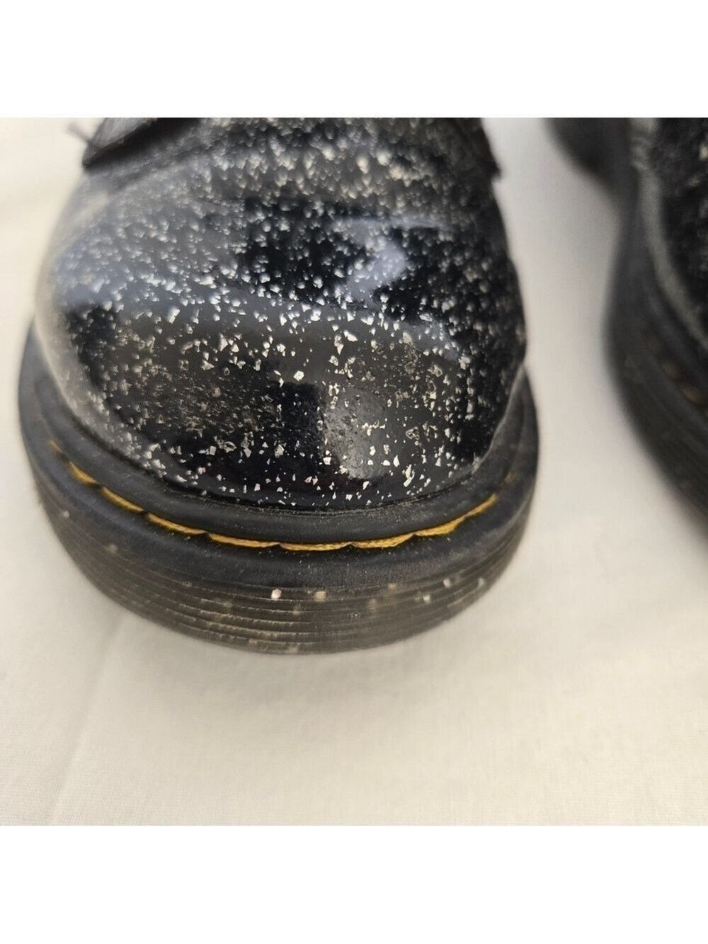 DR. MARTENS '1460' BOOTS COMBAT COSMIC GLITTER BLACK SILVER UNISEX (5W 4M) - Picture 10 of 14